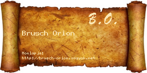 Brusch Orion névjegykártya